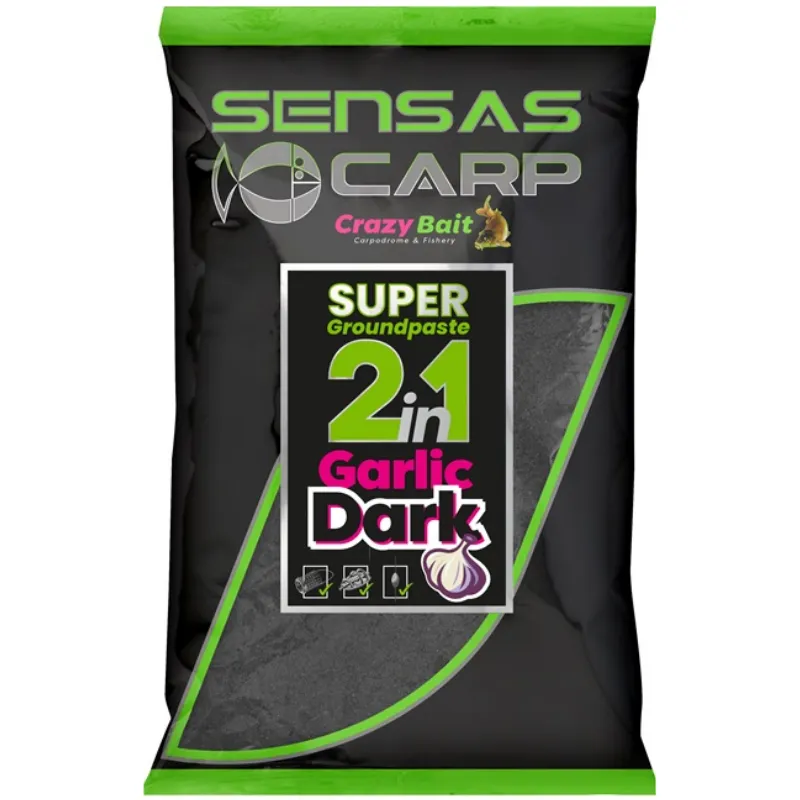 SENSAS Super Groundpaste 2 In 2 Dark Garlic 1Kg