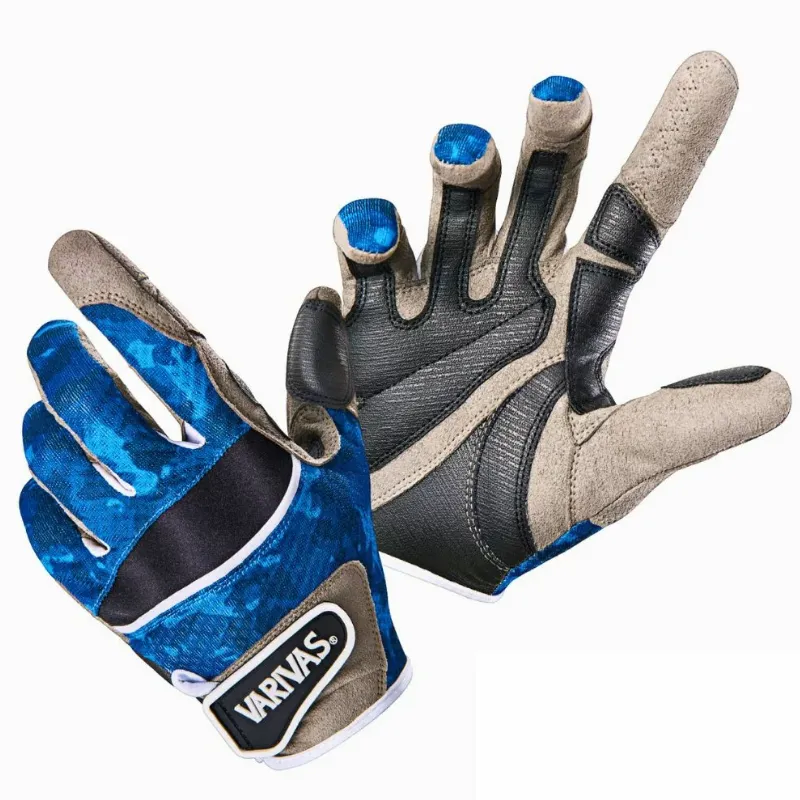 VARIVAS Extreme Fishing Gloves Vag-27 Blue Camo XXXL