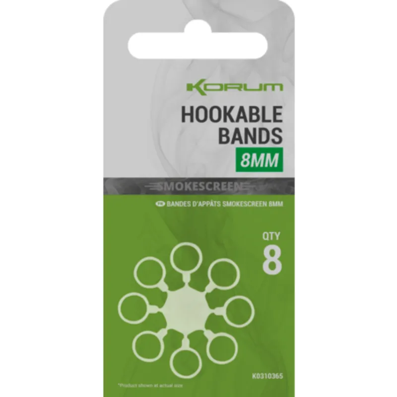 KORUM Smokescreen Hookable Bands 8mm