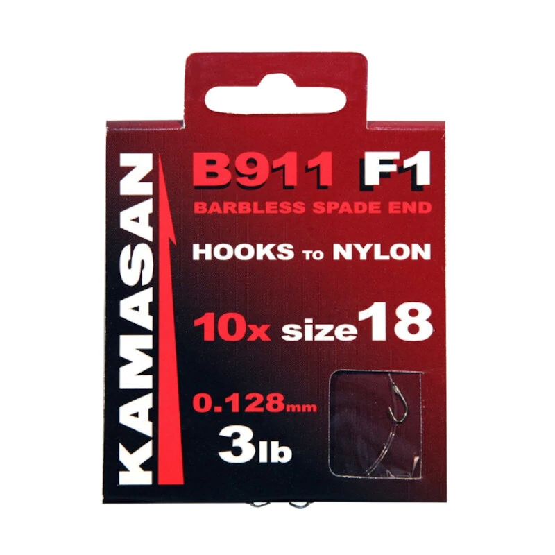 KAMASAN B911F1 HTN Barbless 30cm/0,128mm #18