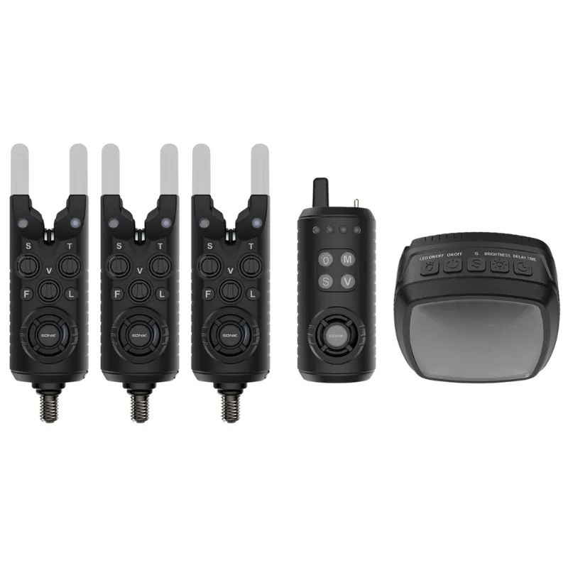 SONIK Gizmo2 Bite Alarm Set 3+1 + Bivvy Lamp