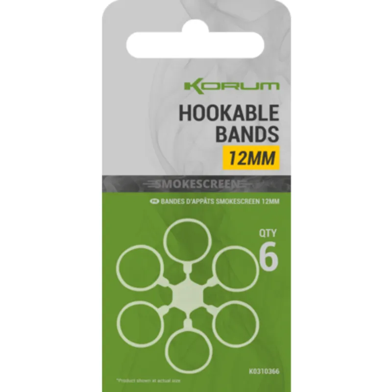 KORUM Smokescreen Hookable Bands 12mm