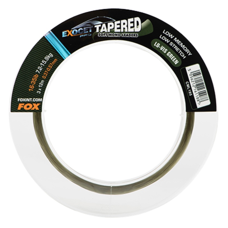 FOX Exocet Pro Tapered Leaders 0,33-0,50mm Low Vis Green