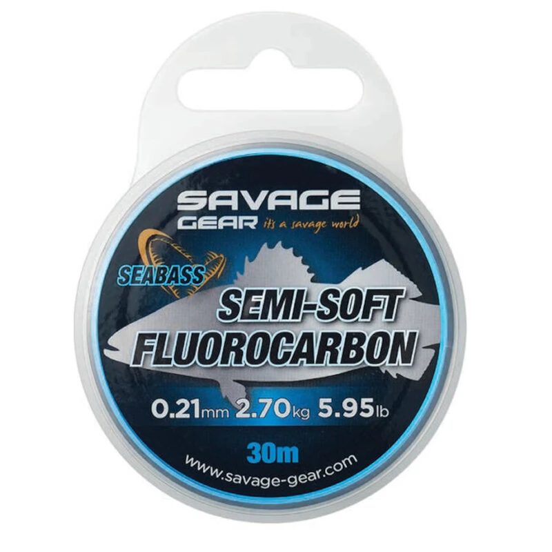 SAVAGE GEAR Semi-Soft Fluorocarbon Seabass 0,21mm 30m Clear