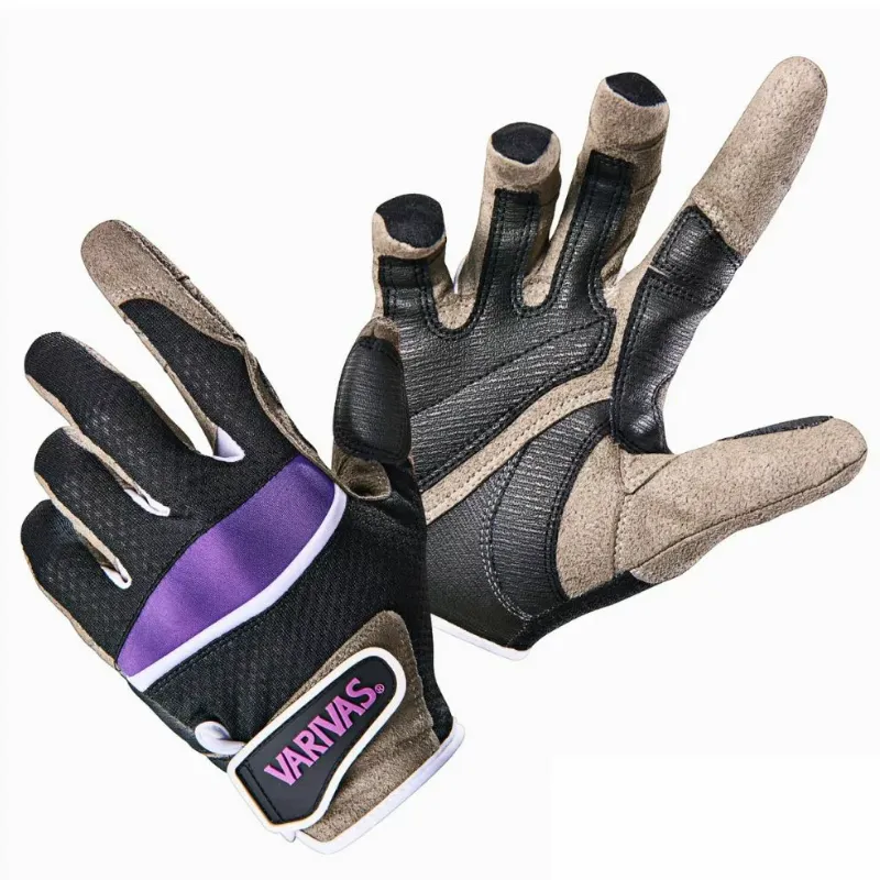 VARIVAS Extreme Fishing Gloves Vag-27 Black Purple XXXL