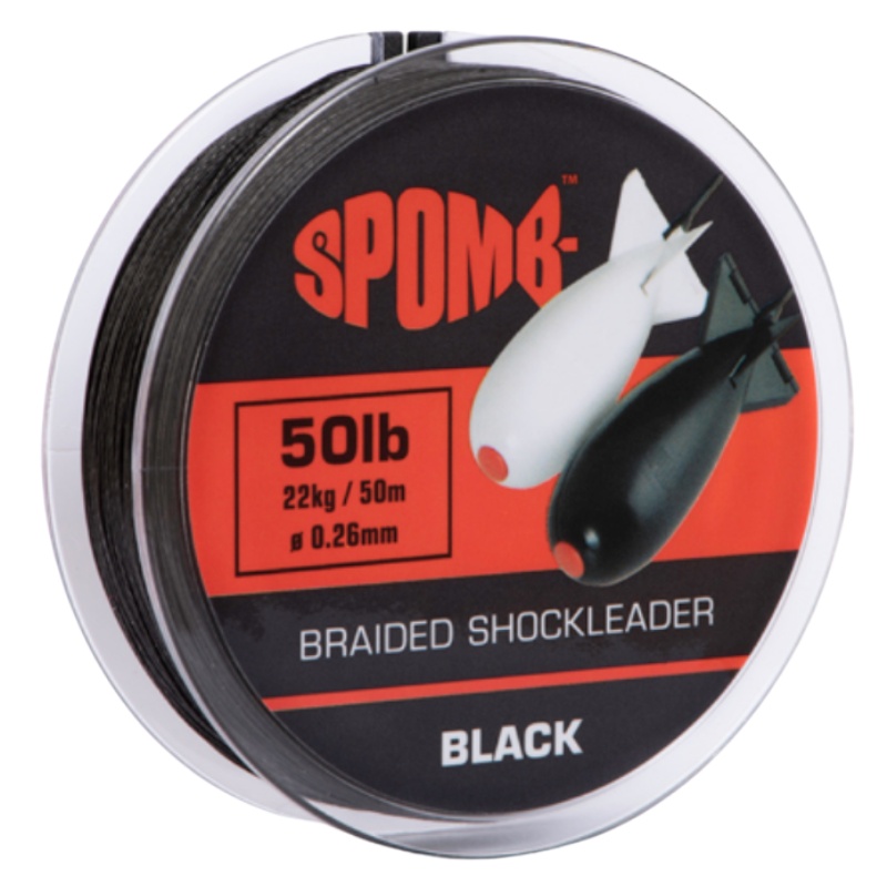 SPOMB Braided Leader 0,26mm 50m 20Kg Black