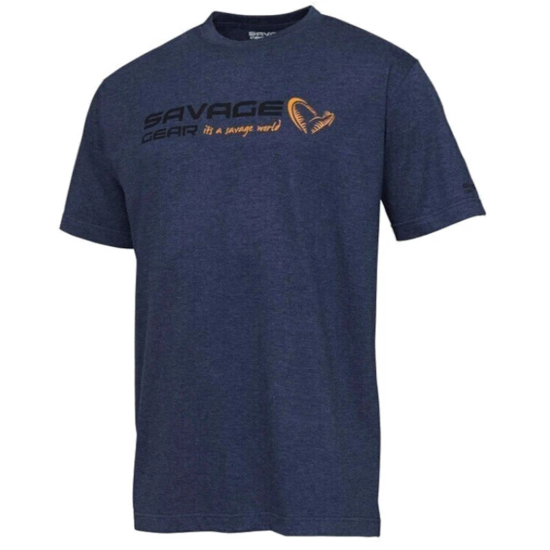 Savage Gear Signature Logo T-Shirt Blue Melange
