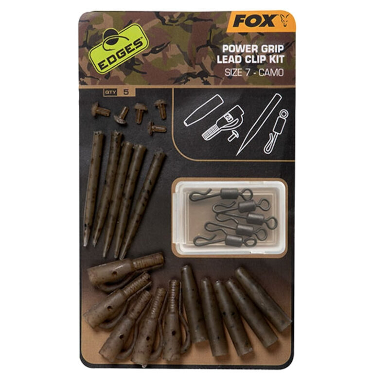 FOX Camo Power Grip Lead Clip kit size 7 x 5