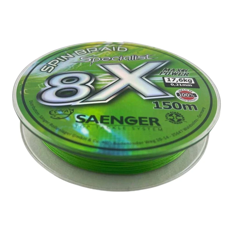 SANGER Specialist Spin Braid X8 0,16mm 150m Fl.Green