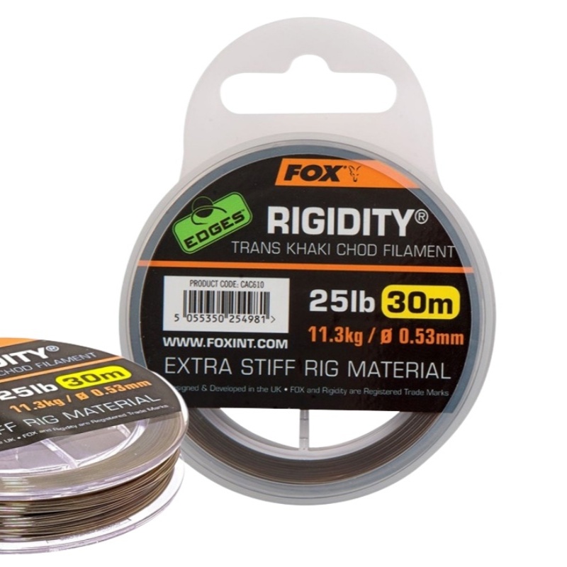 FOX Edges Rigidity Chod Filament 0,53mm 30m 25lb Trans Khaki
