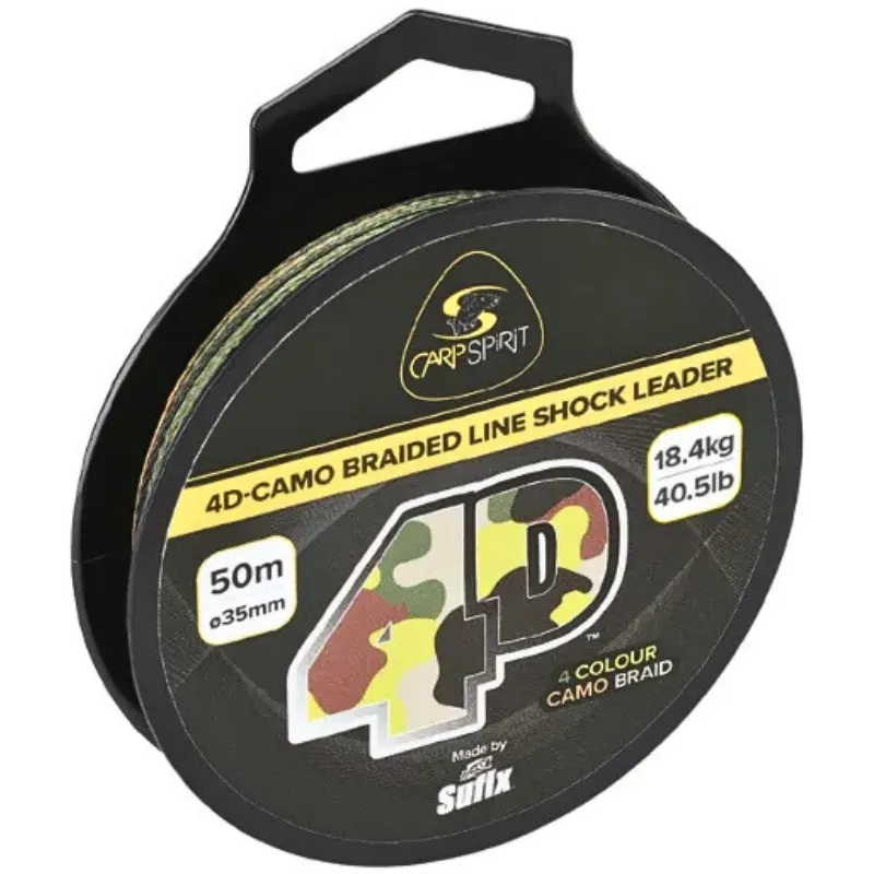 CARP SPIRIT 4D-Camo Braided Line Shock Leader