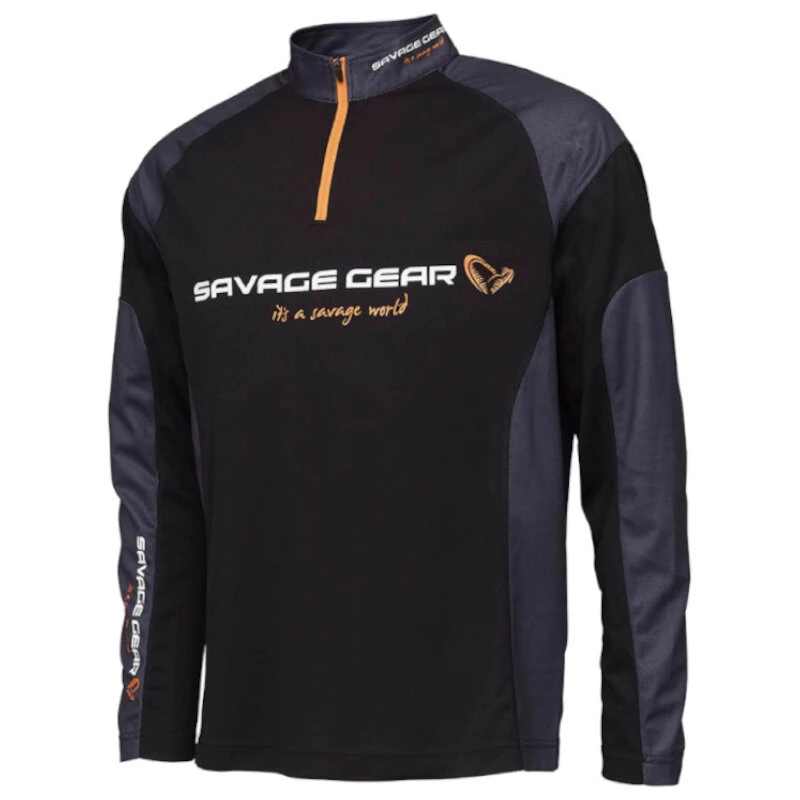 Savage Gear Tournament Gear Shirt 1/2 Zip Black Ink
