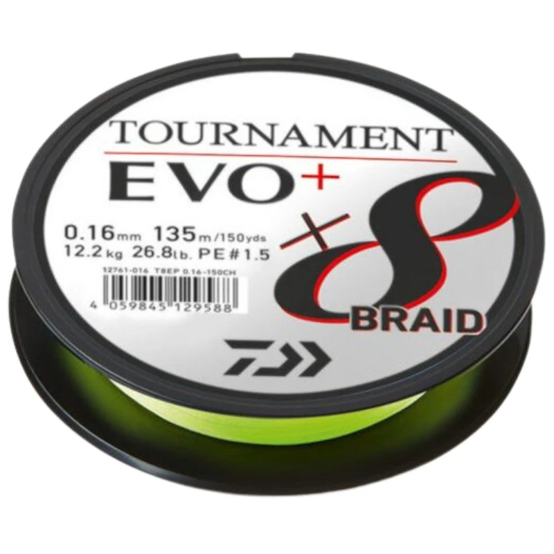 DAIWA Tournament x8 Braid EVO+ 0,26mm 135m Chartreuse
