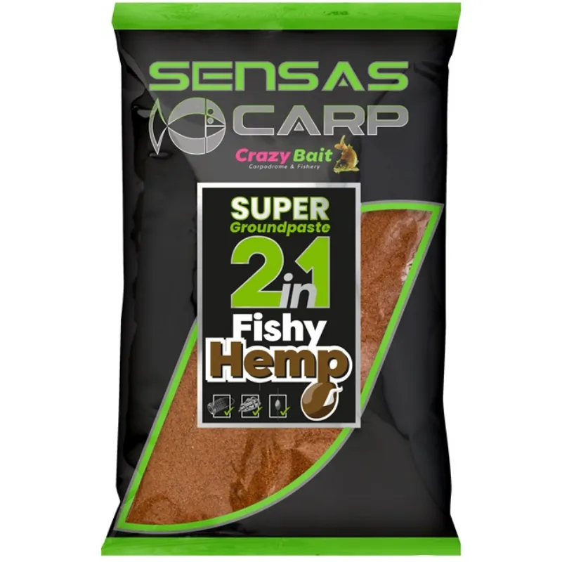SENSAS Super Groundpaste 2 In 4 Fishy Hemp 1Kg