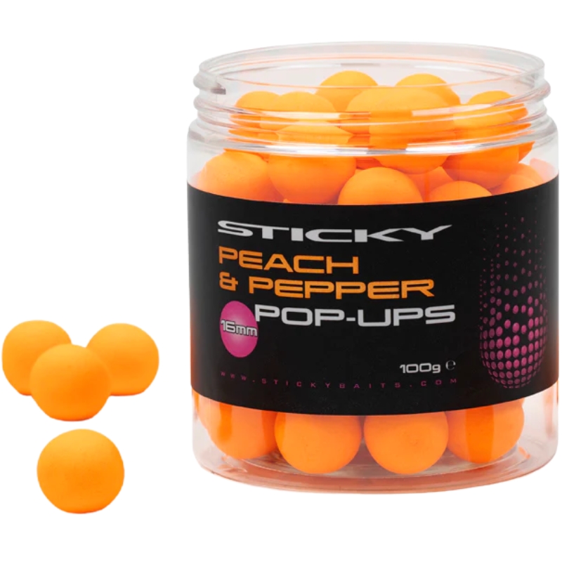 STICKY BAITS Peach&Pepper Pop Ups 12mm 100g