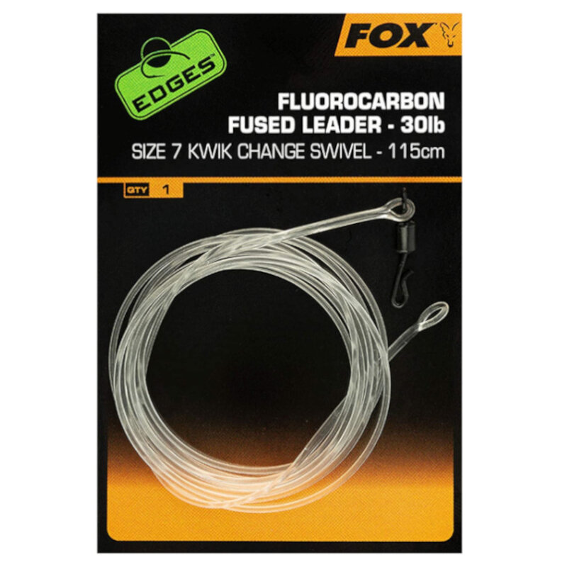 FOX Fluorocarbon Fused Leader 30lb - 7 Kwik Change Swivel