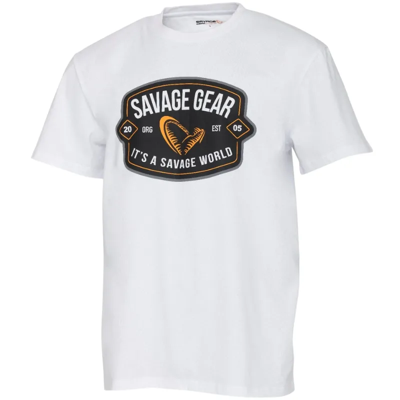 SAVAGE GEAR Badge Logo Tee White