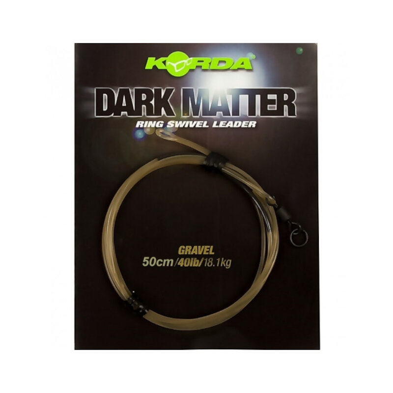 KORDA Dark Matter Leader Size 8 Ring Swivel 50cm 40lb Gravel