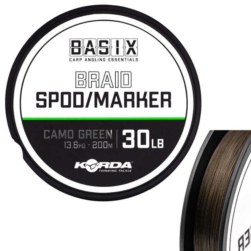 KORDA Basix Spod/Marker Braid 200m 30lb Camo Green
