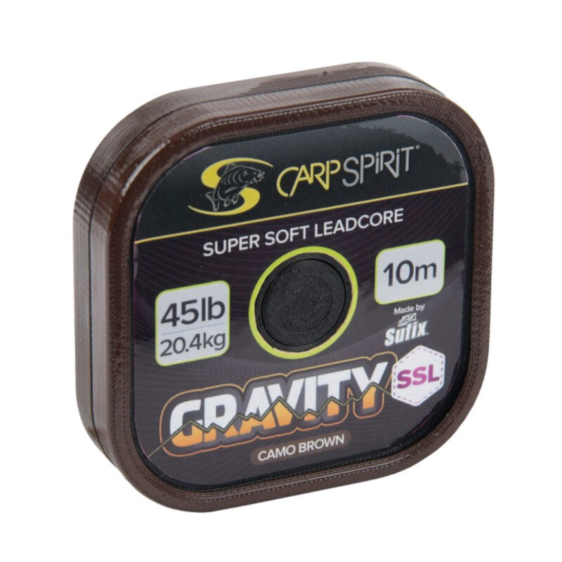 CARP SPIRIT Gravity Super Supple Lead Core 45lb 10m Camo Brown