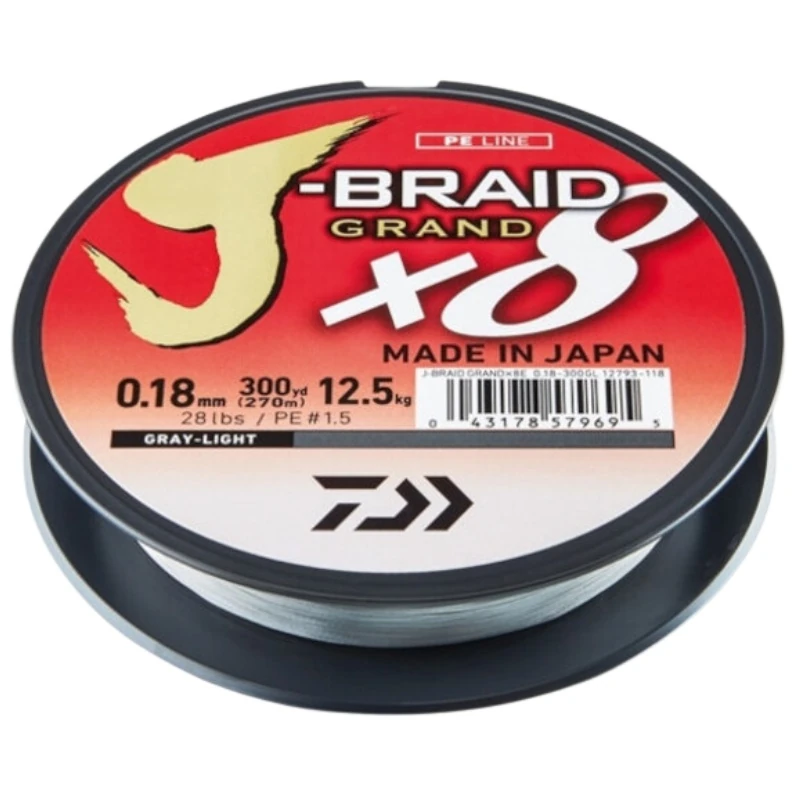 DAIWA J-Braid Grand X8 0,13mm 135m Gray Light