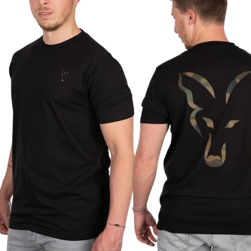 Fox Black Large Print T-Shirt L