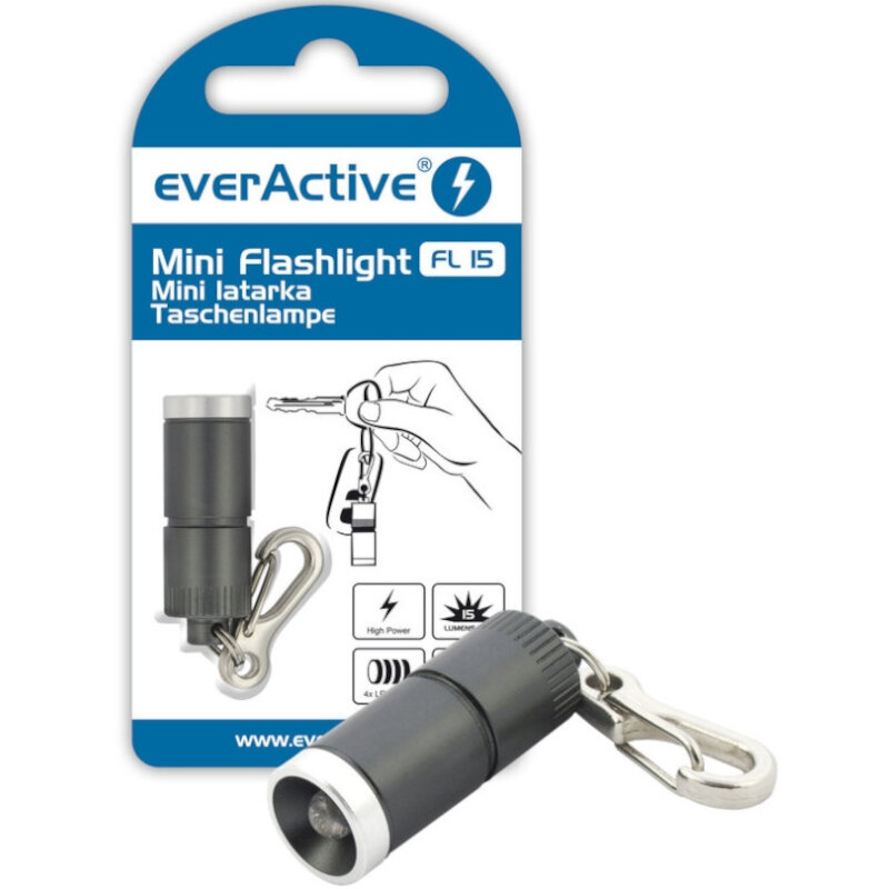 EVERACTIVE Mini LED Flashlight FL-15 Siva