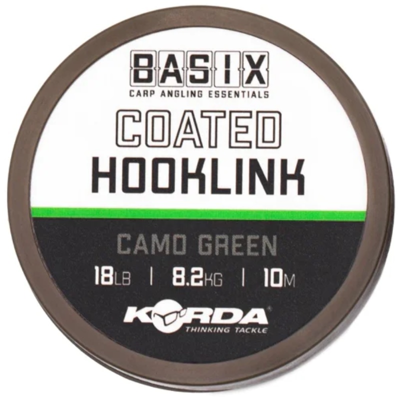 KORDA Basix Coated Hooklink 10m 18lb Camo Green